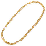 Antique 20K Yellow Gold Textured Heavy Oval Long Link Chain Necklace