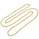 Antique 20K Yellow Gold Textured Heavy Oval Long Link Chain Necklace