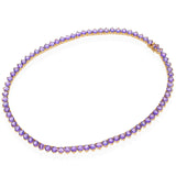 14K Yellow Gold 27.8 TCW Amethyst Tennis Necklace