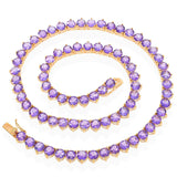 14K Yellow Gold 27.8 TCW Amethyst Tennis Necklace