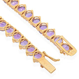 14K Yellow Gold 27.8 TCW Amethyst Tennis Necklace