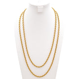 Antique 20K Yellow Gold Textured Heavy Oval Long Link Chain Necklace