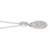 18K White Gold 0.22 TCW Diamond Filigree Pendant Necklace