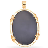 Vintage 20k Yellow Gold Frame Opal Cameo Pendant