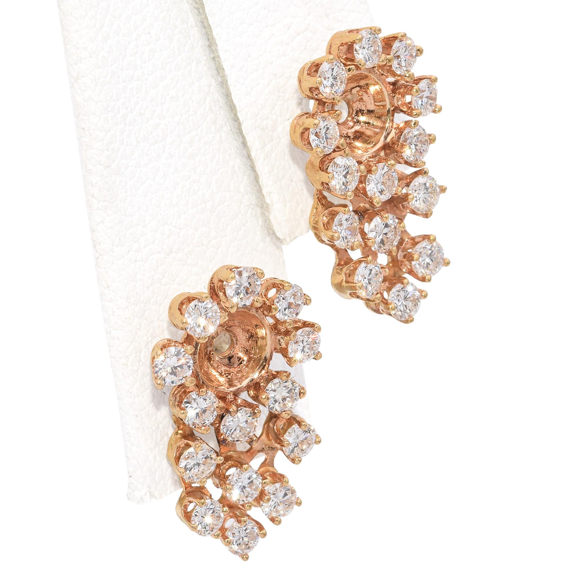 14K Yellow Gold 1.12 TCW Diamond Earring Jackets