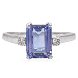 14k White Gold Tanzanite and Diamond Ring