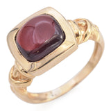 14K Yellow Gold Garnet 2.70 Cabochon Bezel Set Ring