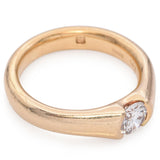 14K Yellow Gold 0.56 Ct. Diamond Half Bezel Solitaire Engagement Band