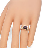 14K Yellow Gold Garnet 2.70 Cabochon Bezel Set Ring