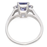 14k White Gold Tanzanite and Diamond Ring