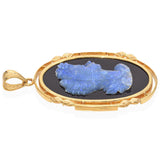 Vintage 20k Yellow Gold Frame Opal Cameo Pendant