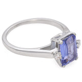 14k White Gold Tanzanite and Diamond Ring