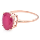 10K Rose Gold 3.6 Ct Ruby Solitaire Band Ring