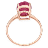 10K Rose Gold 3.6 Ct Ruby Solitaire Band Ring