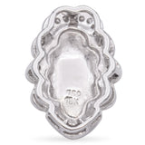 18k White Gold Carved Jade and Diamond Pendant