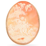 Antique Yellow Gold Victory Scene Cameo Pendant Brooch