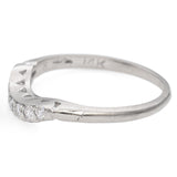 Vintage 14K White Gold Diamond Wedding Band