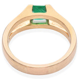 18K Yellow Gold 0.72 Ct. Square Cut Emerald Split Shank Ring