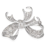 14k White Gold 1 TCW Diamond Bow Brooch