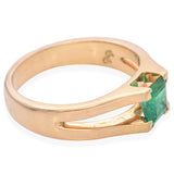 18K Yellow Gold 0.72 Ct. Square Cut Emerald Split Shank Ring