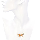 Antique 20k Yellow Gold Bow Brooch With Floral Details and Pearl