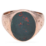 Antique 9k Rose Gold Bloodstone Signet Ring