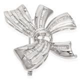 14k White Gold 1 TCW Diamond Bow Brooch