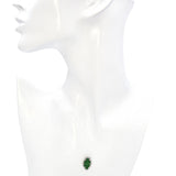 18k White Gold Carved Jade and Diamond Pendant