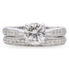 Platinum 1.59 TCW Diamond Half Eternity Wedding Band and Engagement Ring GIA