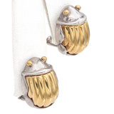 1993 Tiffany and Co. 18K Yellow Gold and Sterling Silver Scarab Beetle Earrings