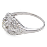 Antique 14k White Gold Old European Cut Diamond Ring