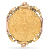 Vintage 14K Gold Ring with 24K Austrian 1 Ducat Gold Coin