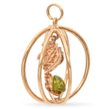 Vintage Yellow Gold Peridot Hawaii Palm Tree Pendant