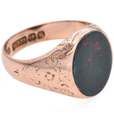 Antique 9k Rose Gold Bloodstone Signet Ring