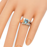 Frank Reubel 14K Yellow Gold Blue Topaz & 0.39 TCW Diamond Channel Set Ring