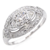 Antique 14k White Gold Old European Cut Diamond Ring