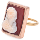 Antique Rose Gold Hardstone Cameo Ring