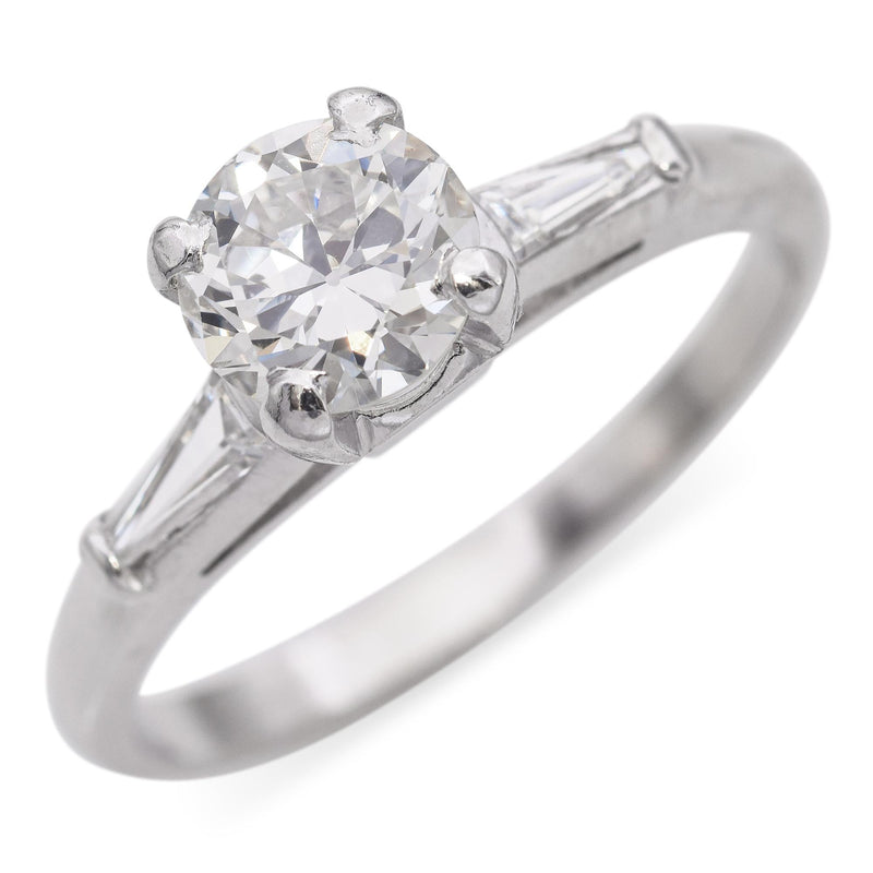 Vintage Platinum 1.0 TCW Diamond Engagement Ring