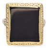 Vintage 14K Yellow Gold Black Onyx Rectangle Signet Ring