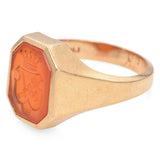 Antique Yellow Gold Carnelian Intaglio Signet Ring