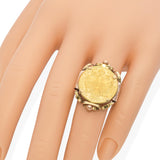 Vintage 14K Gold Ring with 24K Austrian 1 Ducat Gold Coin