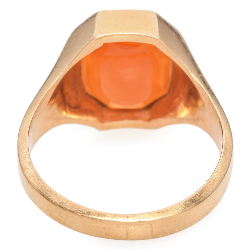 Antique Yellow Gold Carnelian Intaglio Signet Ring