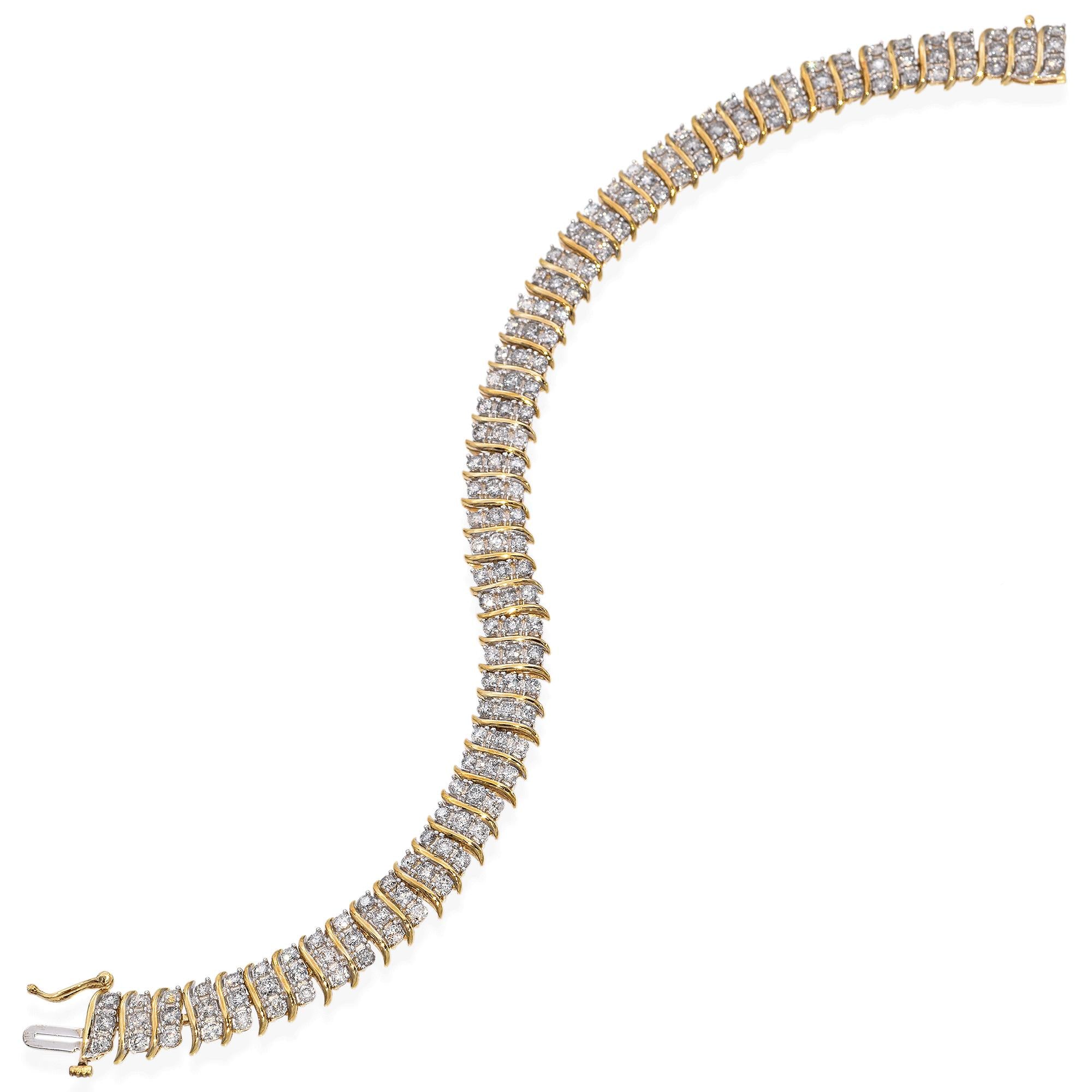 10K Yellow Gold 1.62 TCW Diamond Link Bracelet