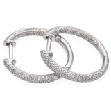 14K White Gold Inside Out 0.53 TCW Diamond Hoop Earrings