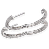 14K White Gold Inside Out 0.53 TCW Diamond Hoop Earrings