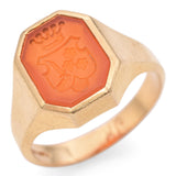 Antique Yellow Gold Carnelian Intaglio Signet Ring