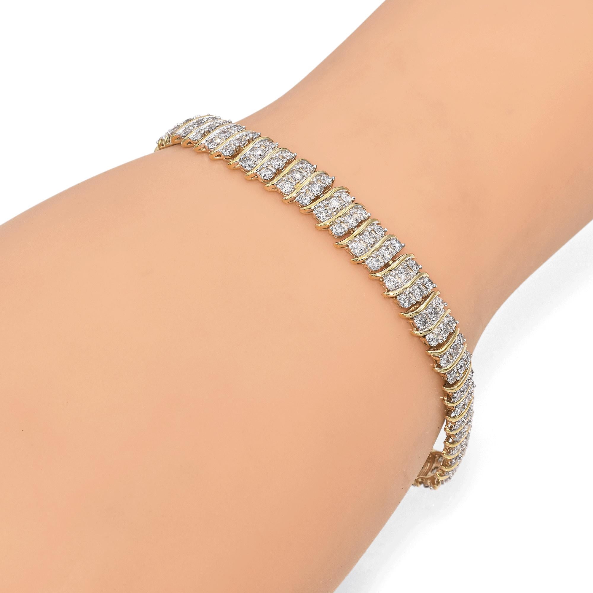 10K Yellow Gold 1.62 TCW Diamond Link Bracelet