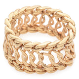 Vintage Gold Yellow Woven Link Flexible Ring