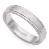 Vintage Platinum Etched Wedding Band