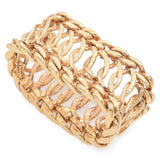 Vintage Gold Yellow Woven Link Flexible Ring